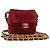 CHANEL Mini Mini Matelasse 7 Chain Shoulder Pouch Velor Red Gold CC Auth 189515 Rosso D'oro