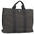 Hermès Borsa HERMES Her LineMM in tela Grigio Argento Auth 189610 Marrone