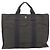 Hermès Borsa HERMES Her LineMM in tela Grigio Argento Auth 189610 Marrone - vista 2