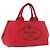 Borsa a mano PRADA Canapa MM in tela rossa Auth bs35937 Rosso