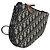 Pochette Triple Saddle in tela Oblique blu navy Christian Dior - vista 4