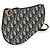 Pochette Triple Saddle in tela Oblique blu navy Christian Dior - vista 8