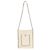 Tote plana Chanel White Quilted Calfskin Small Chain Beige