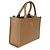 Mini tote Prada in pelle di vitello morbida beige scuro Triangolo Symbole Marrone - vista 4