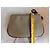 Lancel Pochette in tela beige e pelle marrone - vista 9