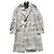 Corneliani Single-Breasted Check Wool Coat in Gray, Size 52 IT Brown