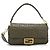 Borsa baguette Fendi 8BR600 in pelle kaki Cachi