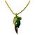 Collana Christian Dior Dior con motivo pappagallo e strass Blu D'oro Verde