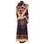 Paco Rabanne Set in maglia 3 pezzi blu navy e rosso, top, gonna e cappuccio - taglia S - vista 2