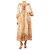 Zimmermann Midikleid aus Leinen mit neutralem und braunem Blumenmuster - Größe UK 8
