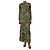 Autre Marque Langarm-Maxikleid mit schwarzem und grünem Blumenmuster - Größe XS