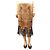Camilla Falda de seda marrón con estampado de leopardo y ribete de encaje - talla L