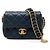 Borsa a tracolla Chanel Matelassé Coco Mark Crossbody Chain Blu navy