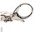 Louis Vuitton Bijou Sac Fleur de Epi Accessorio Portachiavi Argento Bianco - vista 3