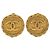 Orecchini tondi vintage Chanel Coco Mark Golden