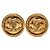 Orecchini a clip rotondi Chanel Coco Mark Vintage D'oro