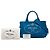 Borsa a mano in canapa con logo triangolo Prada Blu - vista 12