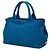 Borsa a mano in canapa con logo triangolo Prada Blu - vista 2
