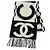 Stola Chanel in misto cashmere e seta Nero Bianco