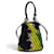 Prada 1BC072 Triangle Logo Leder Mesh Tote Bag Schwarz Gelb - Ansicht 2
