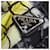 Prada 1BC072 Triangle Logo Leder Mesh Tote Bag Schwarz Gelb - Ansicht 8