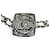 Collana Chanel 2025 B25C Coco Mark in pelle e strass Argento Bianco