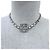 Collana Chanel 2025 B25C Coco Mark in pelle e strass Argento Bianco - vista 3