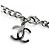 Collana Chanel 2025 B25C Coco Mark in pelle e strass Argento Bianco - vista 6