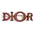 Spilla Christian Dior con strass Rosa D'oro