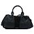 Borsa satchel in pelle di vitello martellata nera e scamosciata Burberry Nero