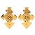 Orecchini Chanel Gold CC placcati oro Cross Clip On D'oro
