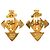 Orecchini Chanel Gold CC placcati oro Cross Clip On D'oro - vista 2