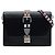 Borsa a tracolla Elektra in pelle di vitello nera e Saffiano con borchie Prada Nero