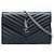 Portafoglio a catena envelope Cassandre in pelle grain de poudre nera Saint Laurent Nero