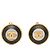 Orecchini a clip Chanel Gold CC placcati oro con perle finte intrecciate e smalto D'oro