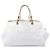 Bottega Veneta White Canvas Braided Tote Weiß