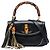 Borsa Gucci Black Medium Calfskin New Bamboo Top Handle Nero