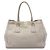 Prada Gray Vitello Daino Open Convertible Tote Braun Grau