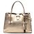 Tote Miu Miu in capra metallizzata oro Madras con chiusura push lock D'oro