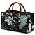 Bamboo Borsa shopper Gucci Flora Knight in tela nera, media, con manici in bambù - vista 2