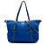 Borsa Tote Convertible Prada Blue Saffiano Trimmed Tessuto Zip Top
