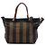 Fendi Brown Canvas Pequin Stripe Satchel
