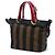 Fendi Brown Canvas Pequin Stripe Satchel - view 2