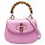 Borsa Gucci Pink Mini Calfskin Web 1947 Bamboo Top Handle in pelle di vitello Rosa