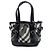 Borsa Satchel Lowry in nylon e vernice con motivo Beat Check grigio Burberry