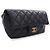 Astuccio per occhiali Chanel Black CC Quilted Caviar con catena Nero - vista 3