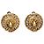 Orecchini a clip Chanel Gold Gold Plated Strass Lion Head D'oro