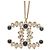 Collana con pendente Chanel Gold CC placcato oro con strass cabochon D'oro - vista 2