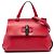 Borsa Gucci Red Small Calfskin Bamboo Daily Rosso