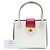 Prada Mini Saffiano Handtas in Weiß mit Drehsverschluss Roh - Ansicht 6
